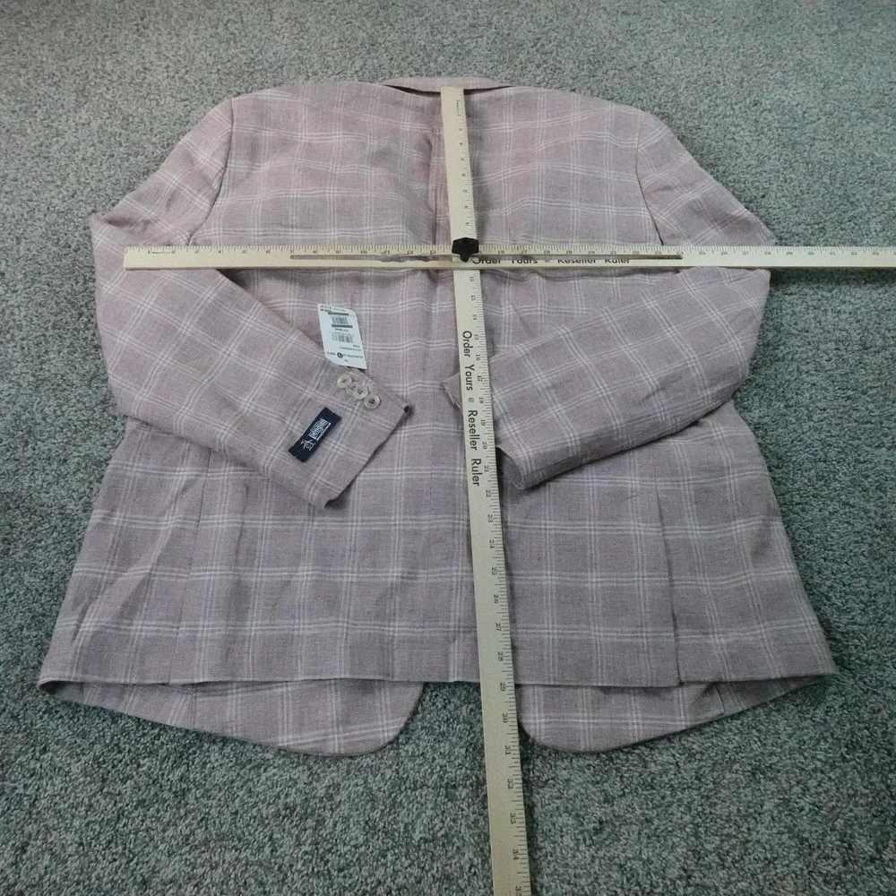 NEW Penguin Blazer Mens 50 Pink Linen Cotton Unstructured Sport Coat Suit Jacket